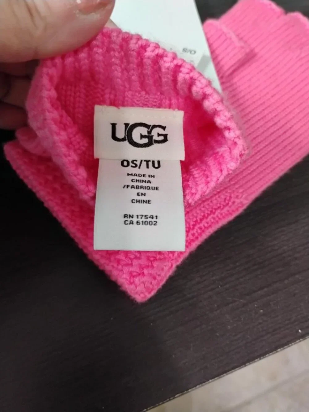 UGG Pink Knit Fingerless Gloves NWT